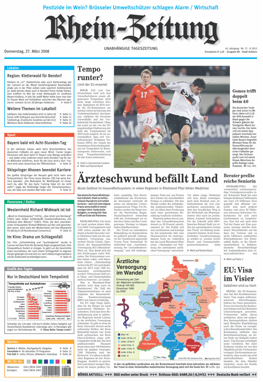 Rhein-Zeitung Koblenz & Region vom Donnerstag, 27.03.2008