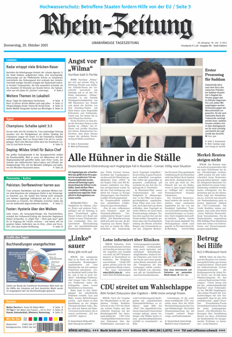 Rhein-Zeitung Koblenz & Region vom Donnerstag, 20.10.2005