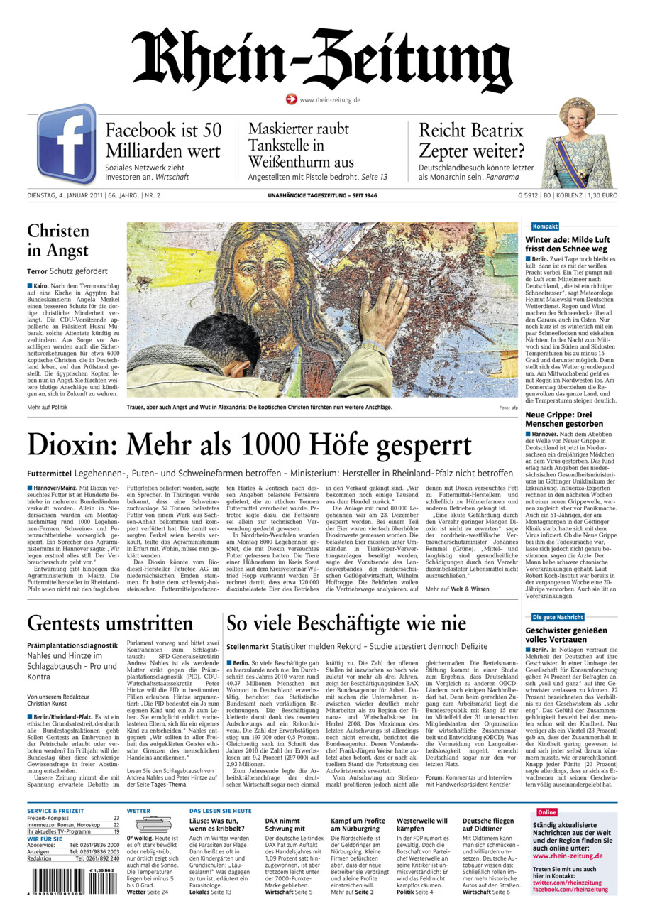 Rhein-Zeitung Koblenz & Region vom Dienstag, 04.01.2011