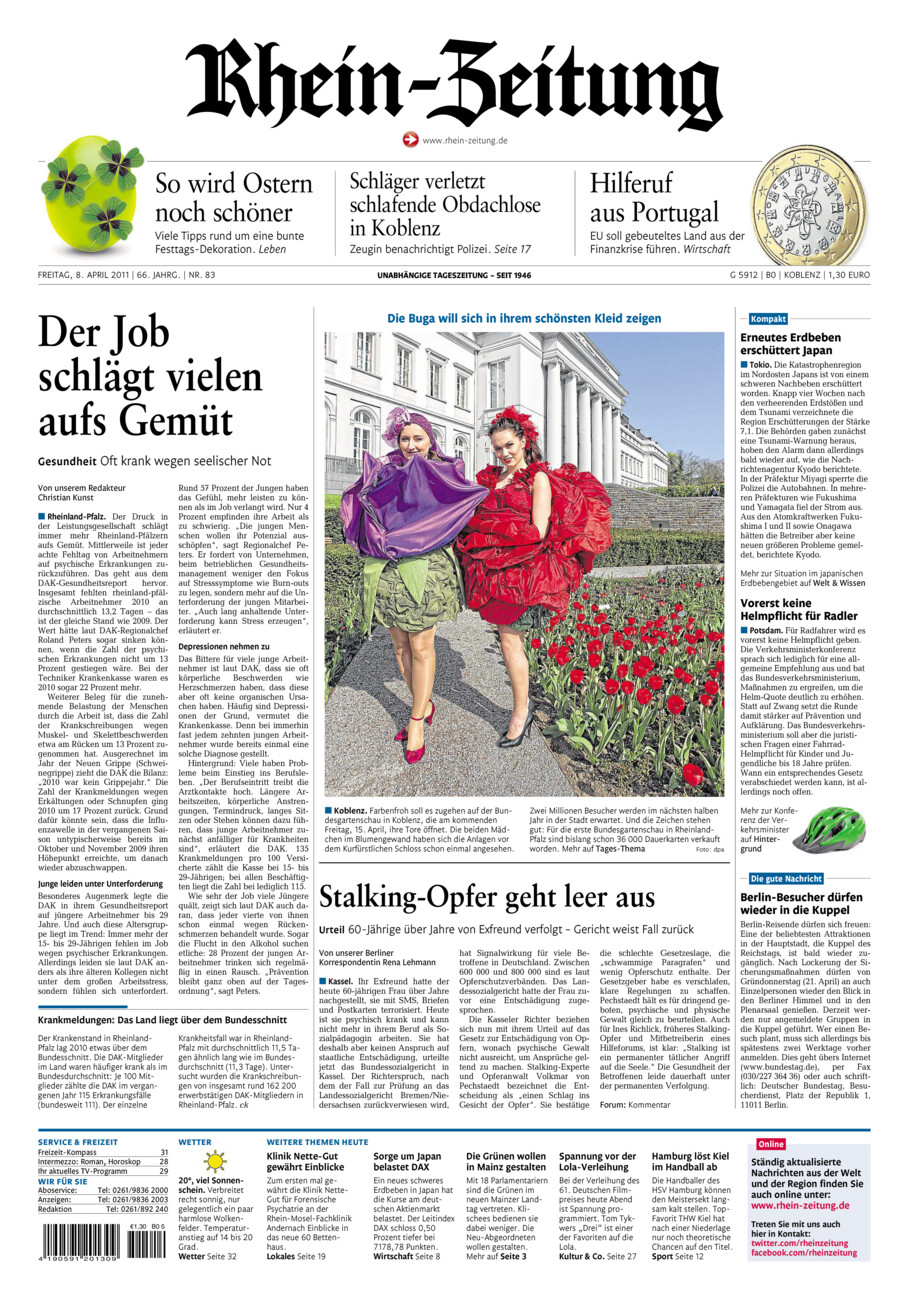 Rhein-Zeitung Koblenz & Region vom Freitag, 08.04.2011