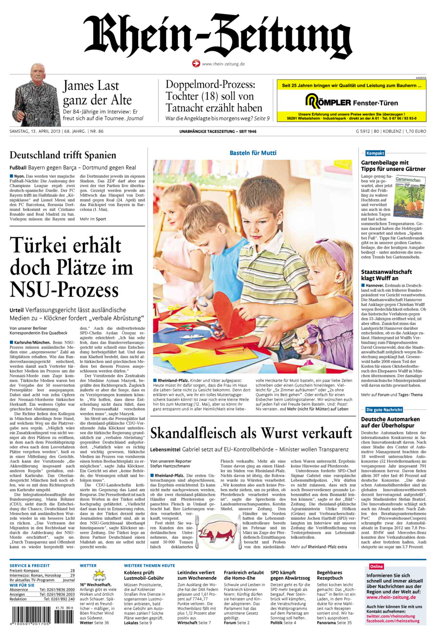 Rhein-Zeitung Koblenz & Region vom Samstag, 13.04.2013