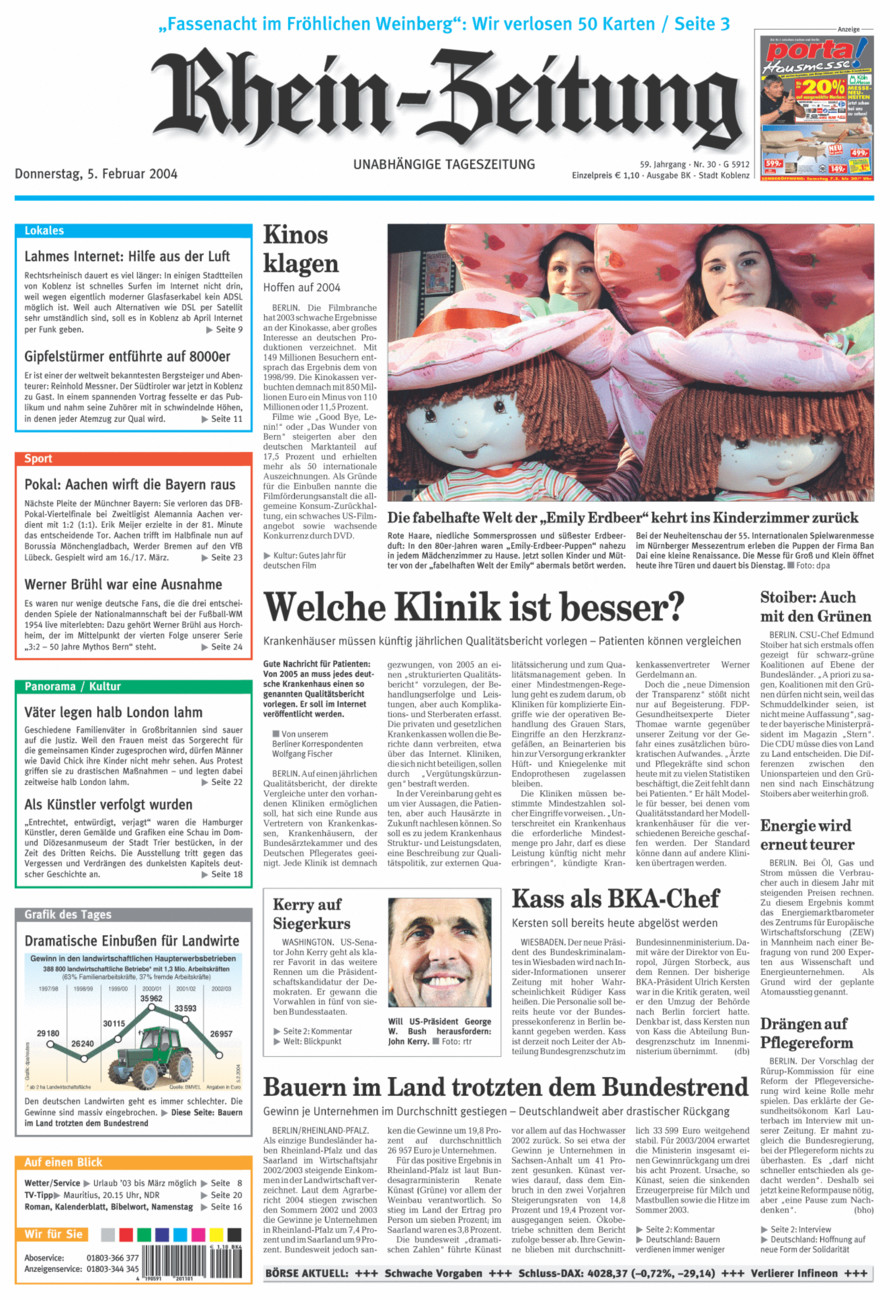 Rhein-Zeitung Koblenz & Region vom Donnerstag, 05.02.2004