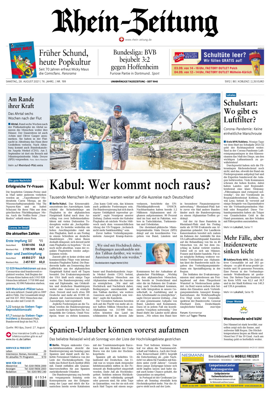 Rhein-Zeitung Koblenz & Region vom Samstag, 28.08.2021
