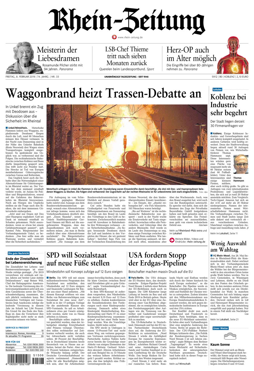 Rhein-Zeitung Koblenz & Region vom Freitag, 08.02.2019