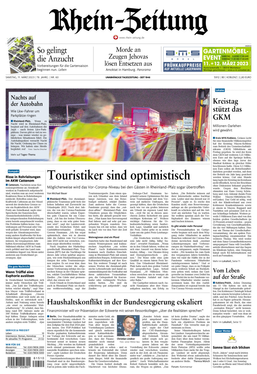 Rhein-Zeitung Koblenz & Region vom Samstag, 11.03.2023