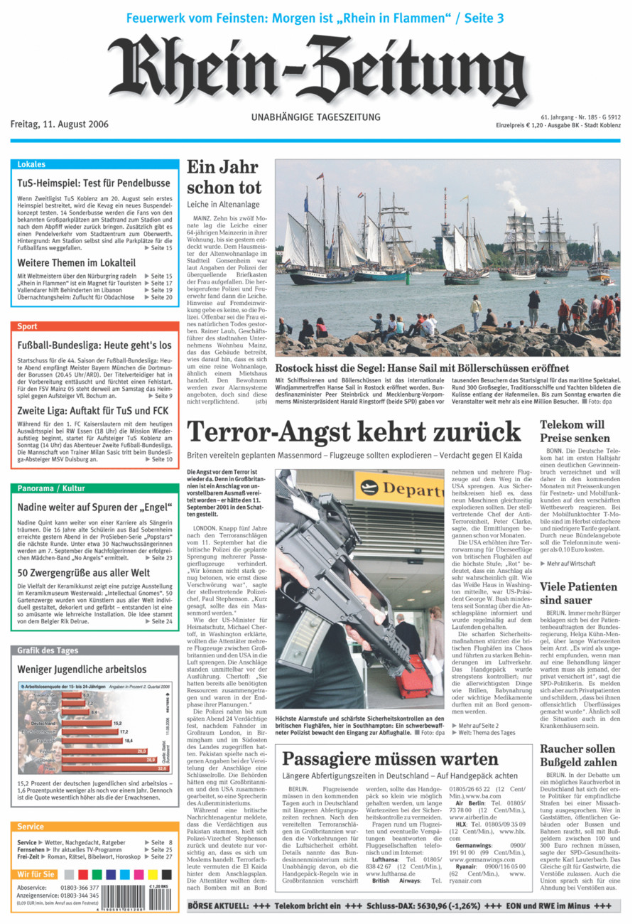 Rhein-Zeitung Koblenz & Region vom Freitag, 11.08.2006