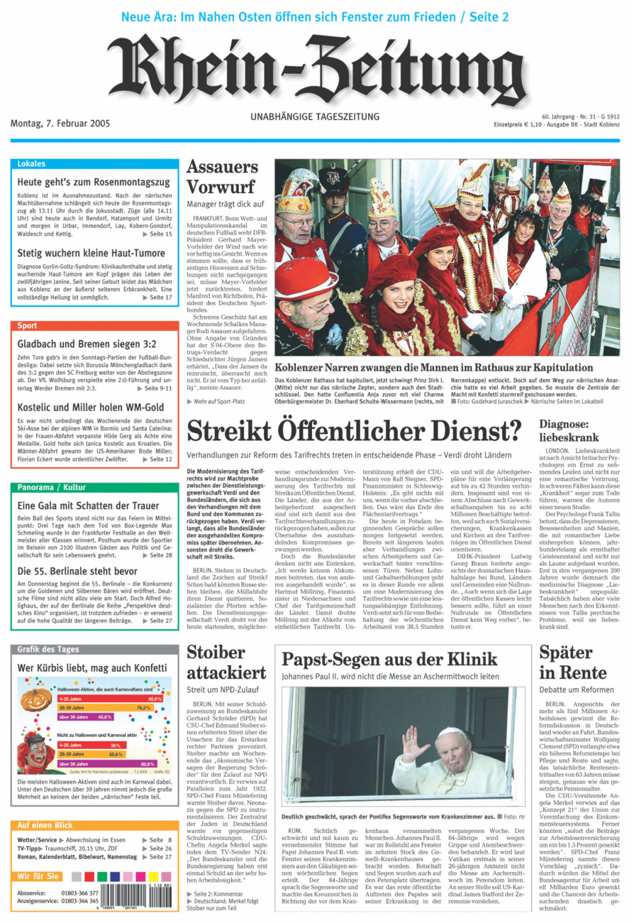 Rhein-Zeitung Koblenz & Region vom Montag, 07.02.2005
