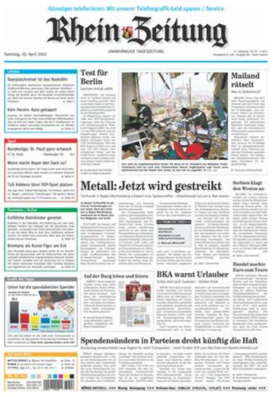 Rhein-Zeitung Koblenz & Region vom Samstag, 20.04.2002