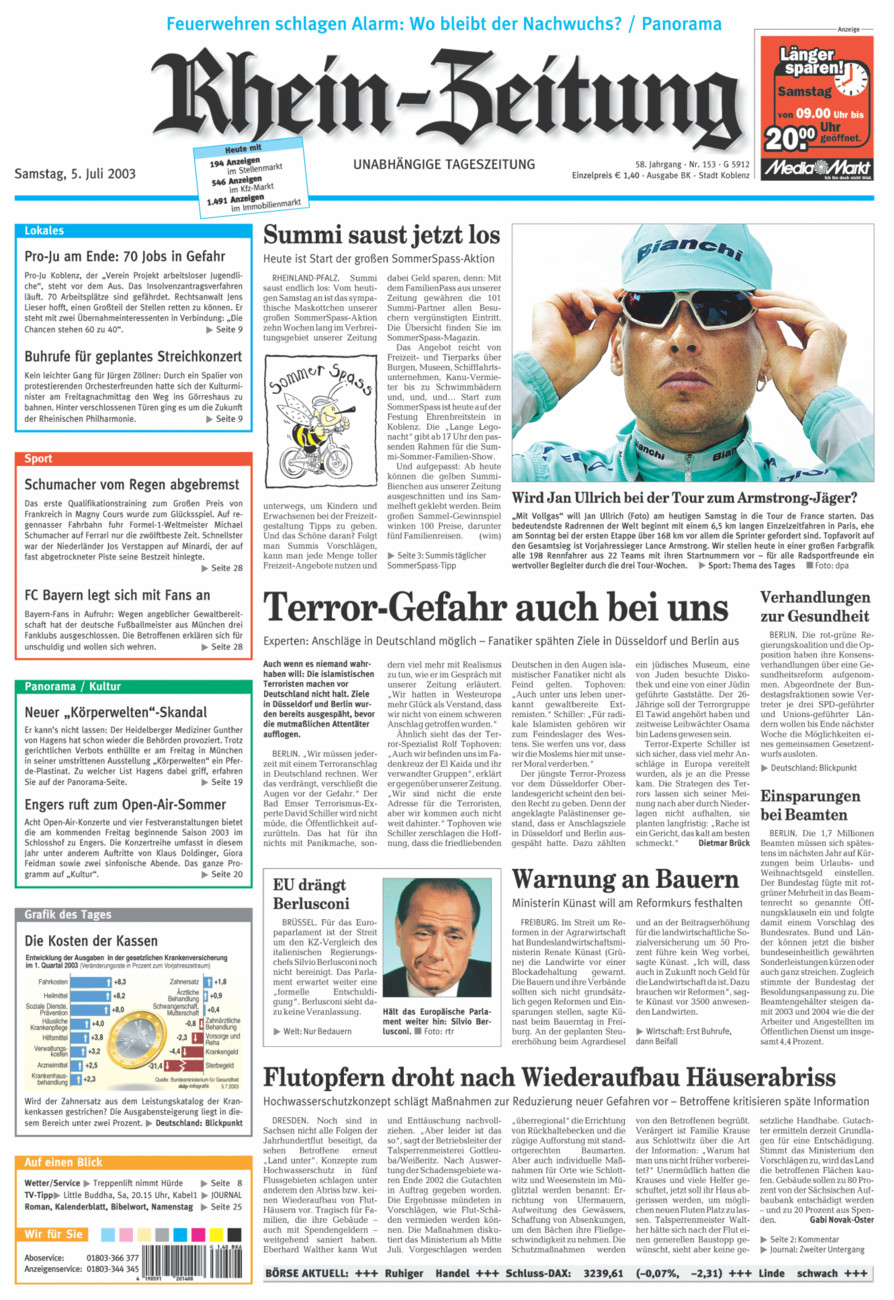Rhein-Zeitung Koblenz & Region vom Samstag, 05.07.2003