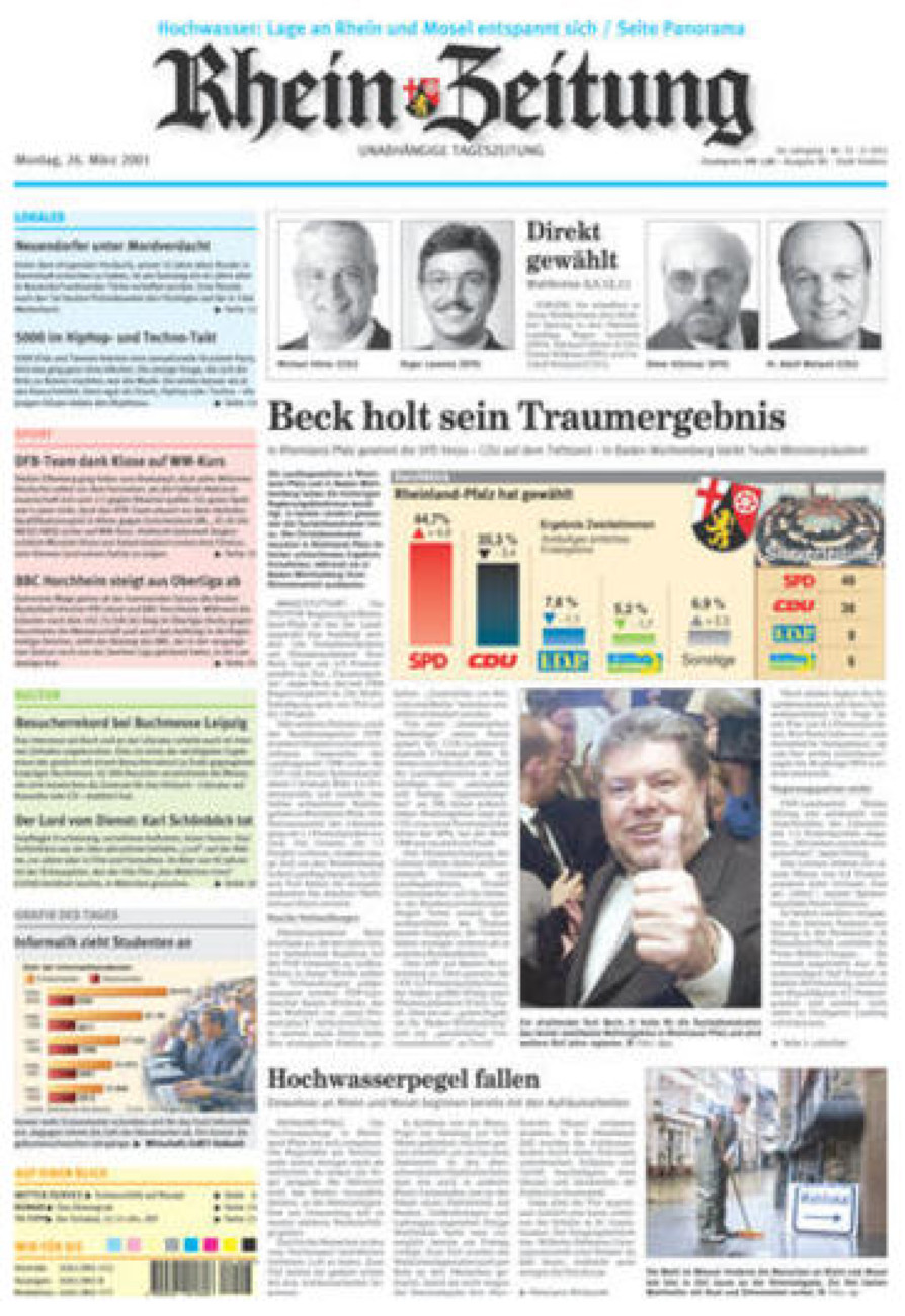 Rhein-Zeitung Koblenz & Region vom Montag, 26.03.2001
