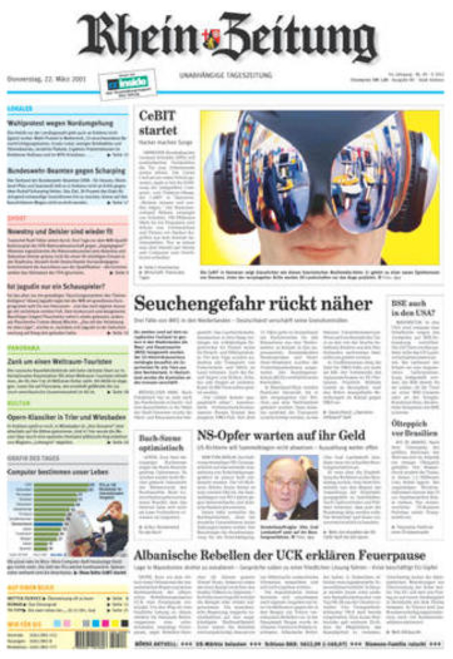 Rhein-Zeitung Koblenz & Region vom Donnerstag, 22.03.2001
