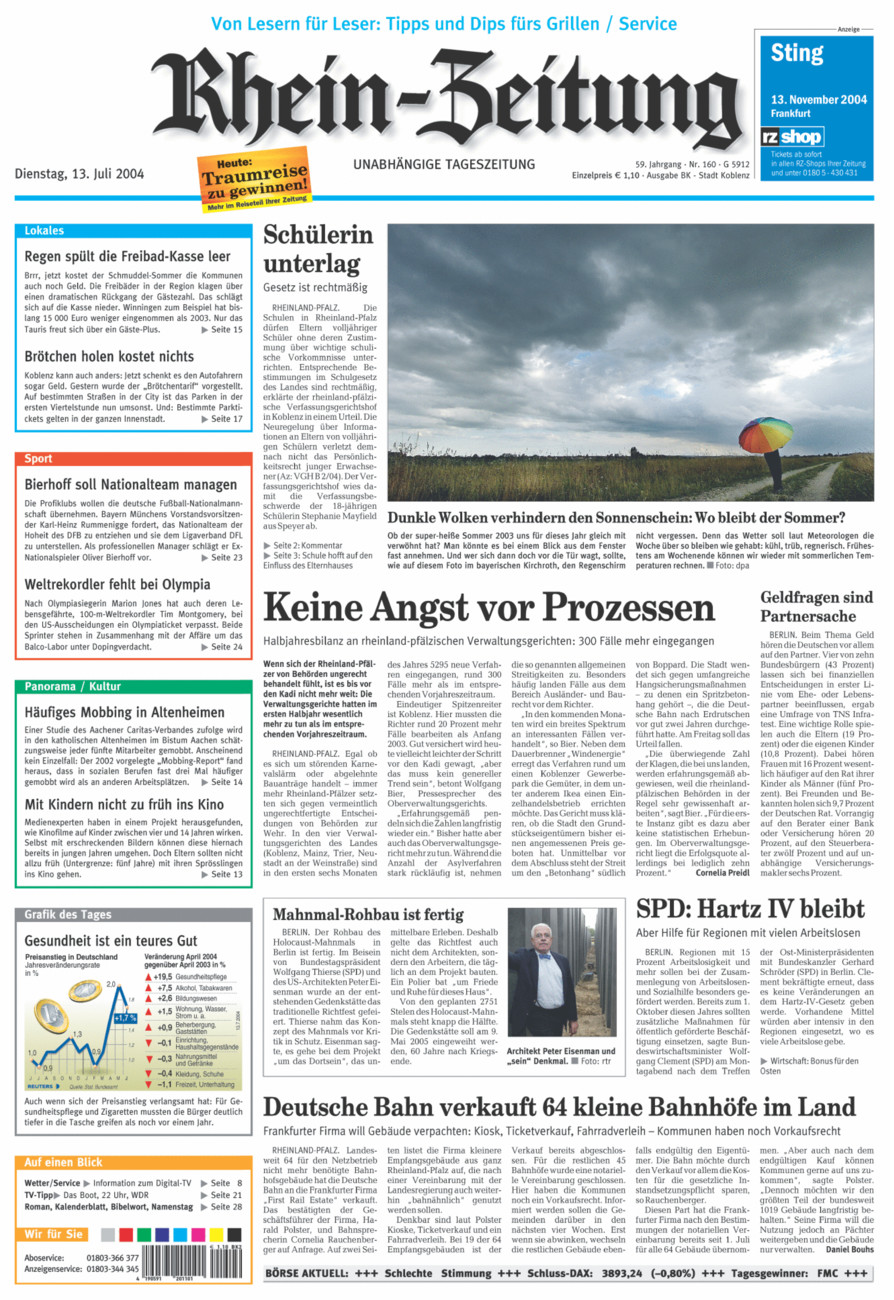 Rhein-Zeitung Koblenz & Region vom Dienstag, 13.07.2004