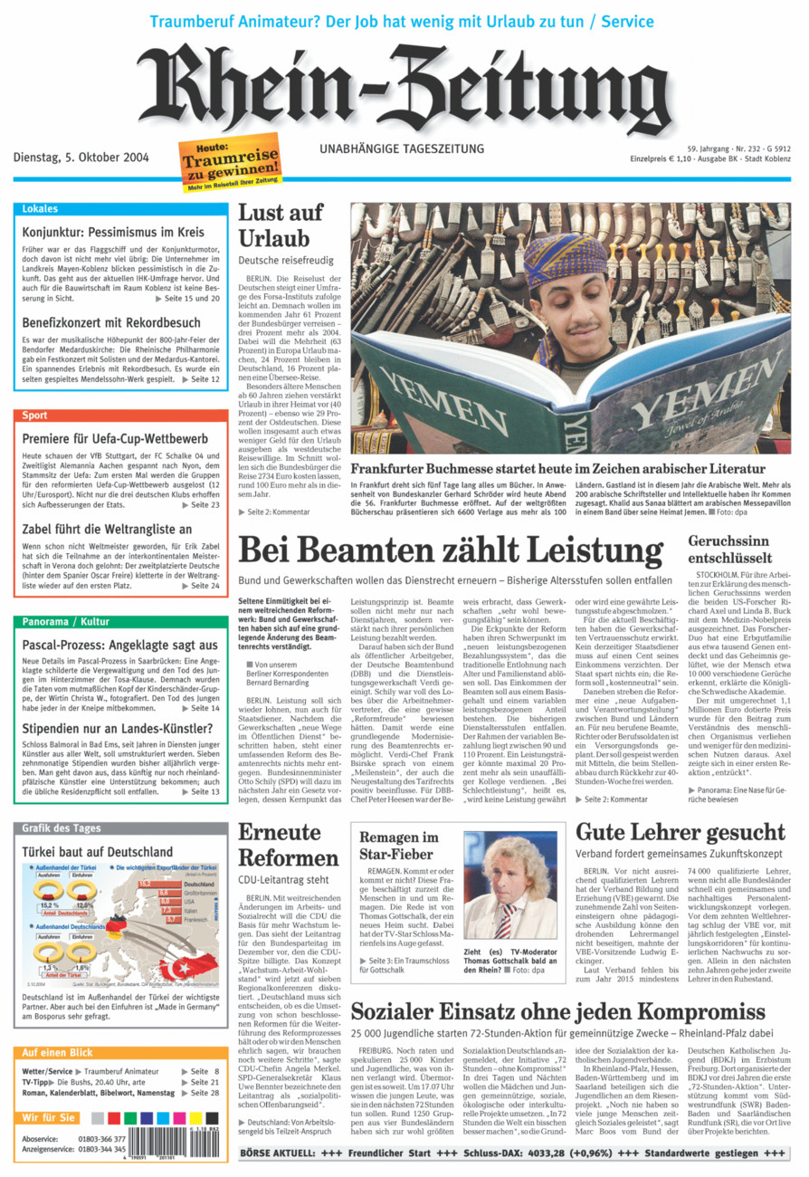 Rhein-Zeitung Koblenz & Region vom Dienstag, 05.10.2004