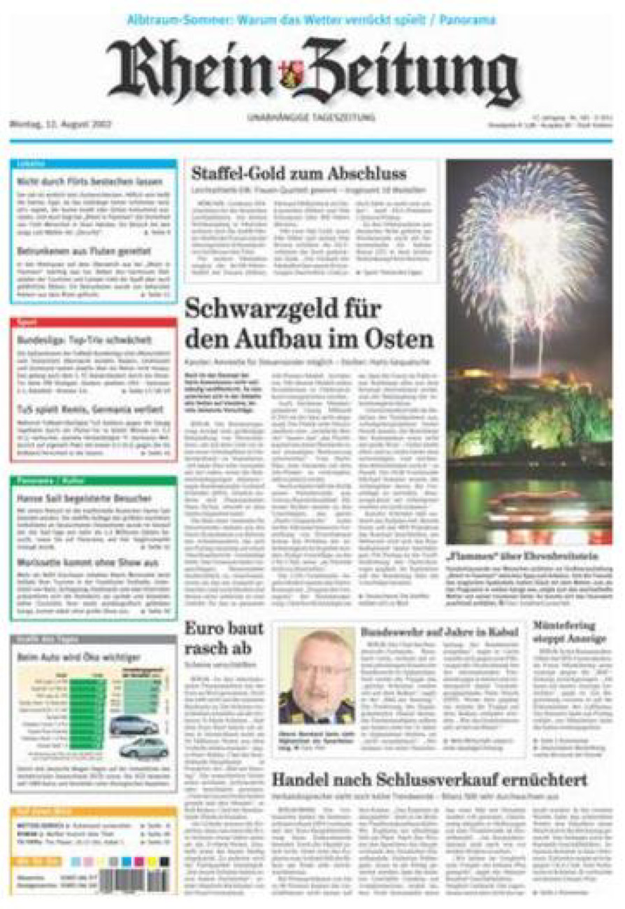 Rhein-Zeitung Koblenz & Region vom Montag, 12.08.2002