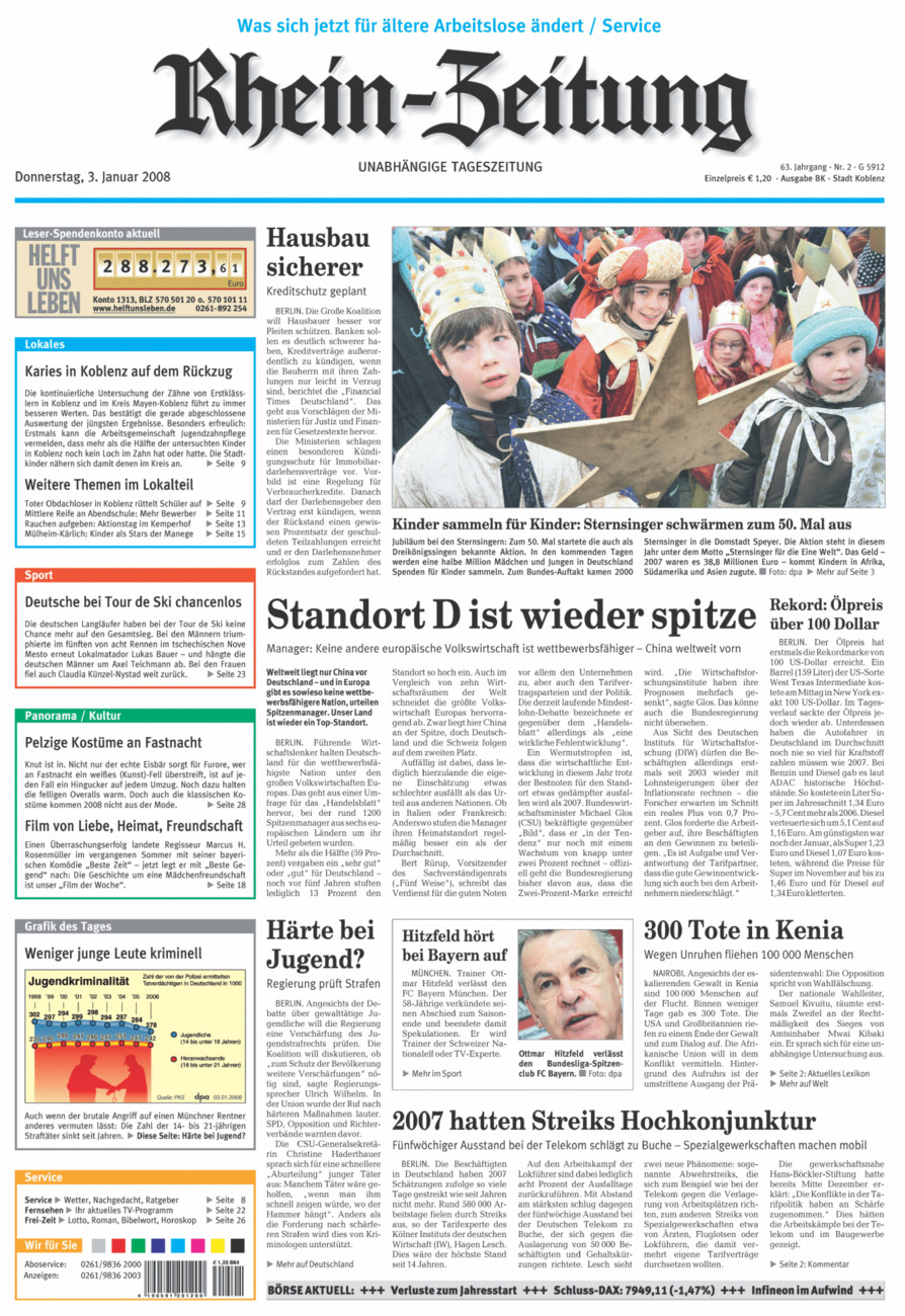 Rhein-Zeitung Koblenz & Region vom Donnerstag, 03.01.2008