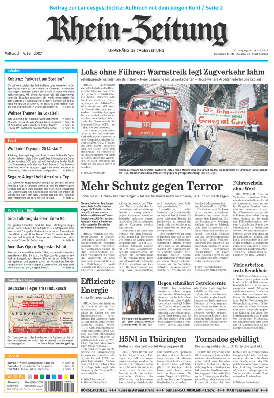 Rhein-Zeitung Koblenz & Region vom Mittwoch, 04.07.2007