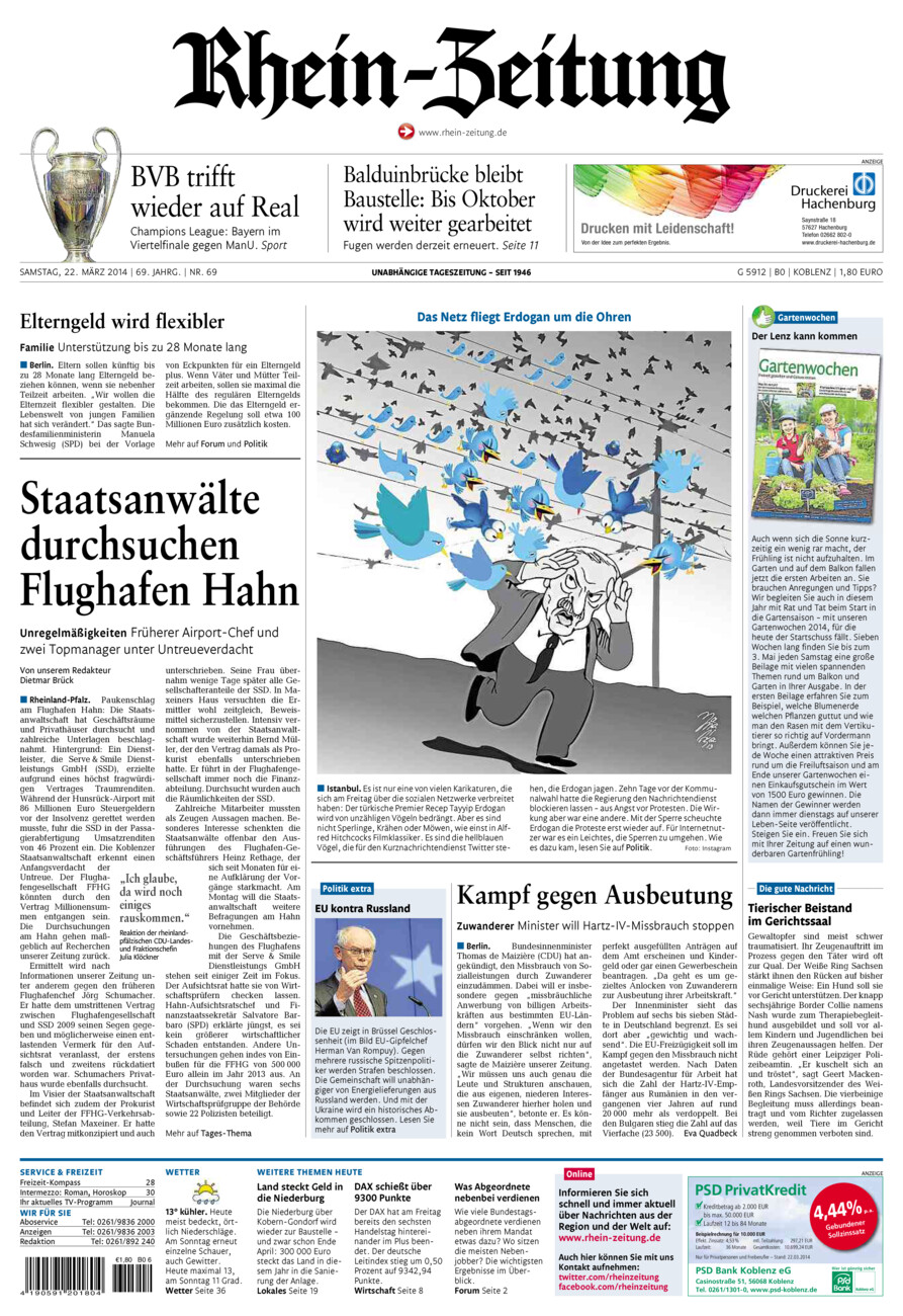 Rhein-Zeitung Koblenz & Region vom Samstag, 22.03.2014