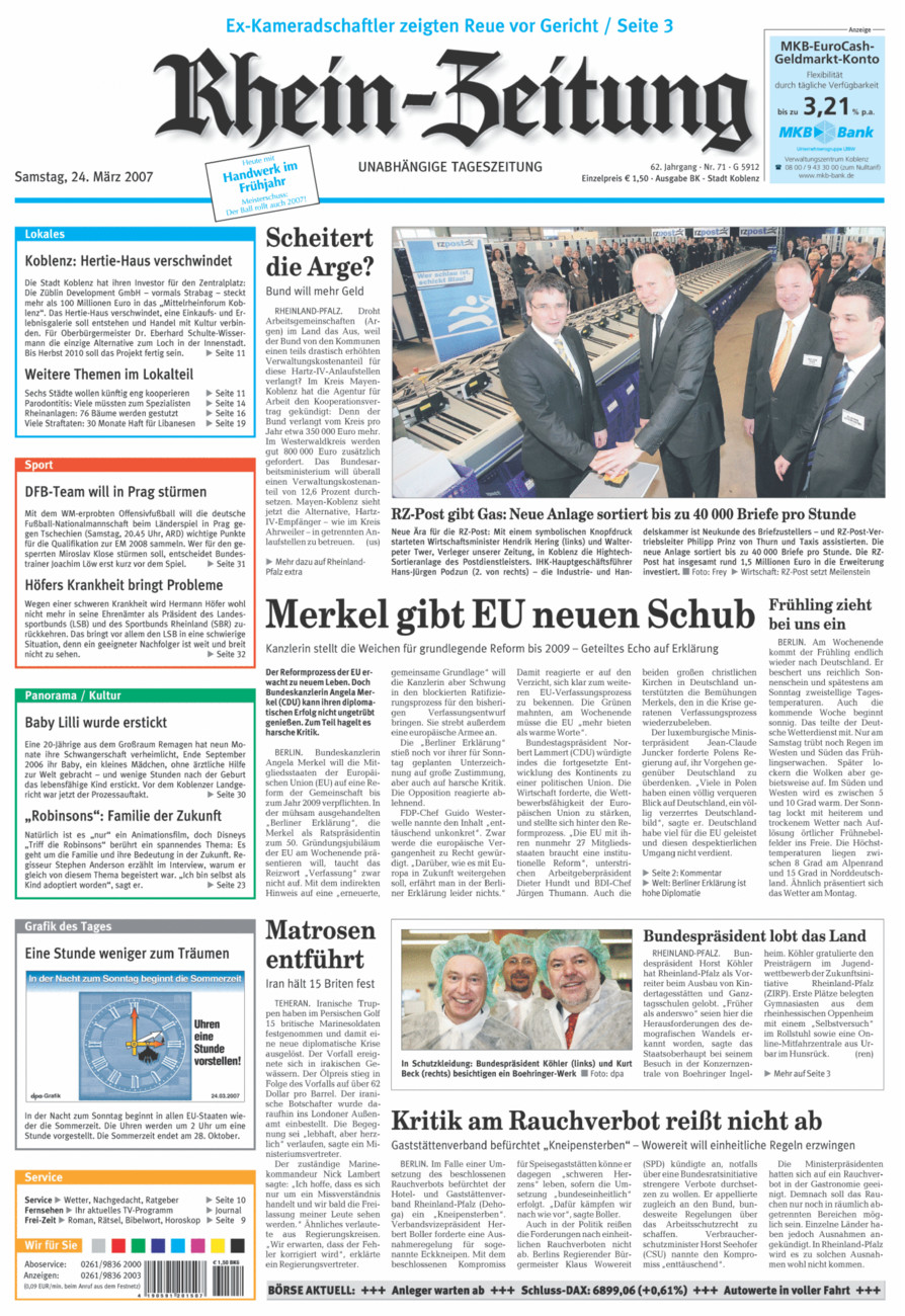 Rhein-Zeitung Koblenz & Region vom Samstag, 24.03.2007