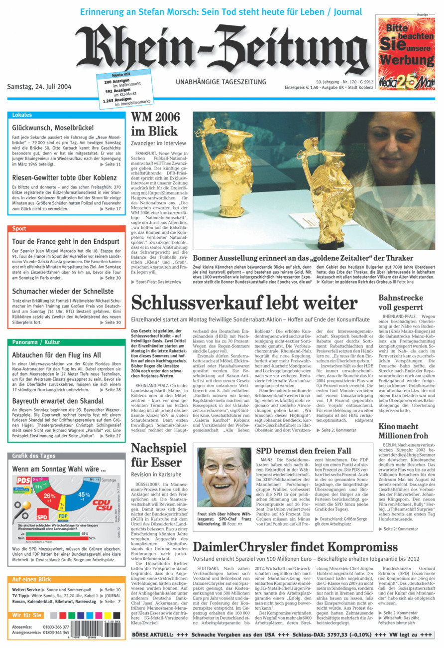 Rhein-Zeitung Koblenz & Region vom Samstag, 24.07.2004