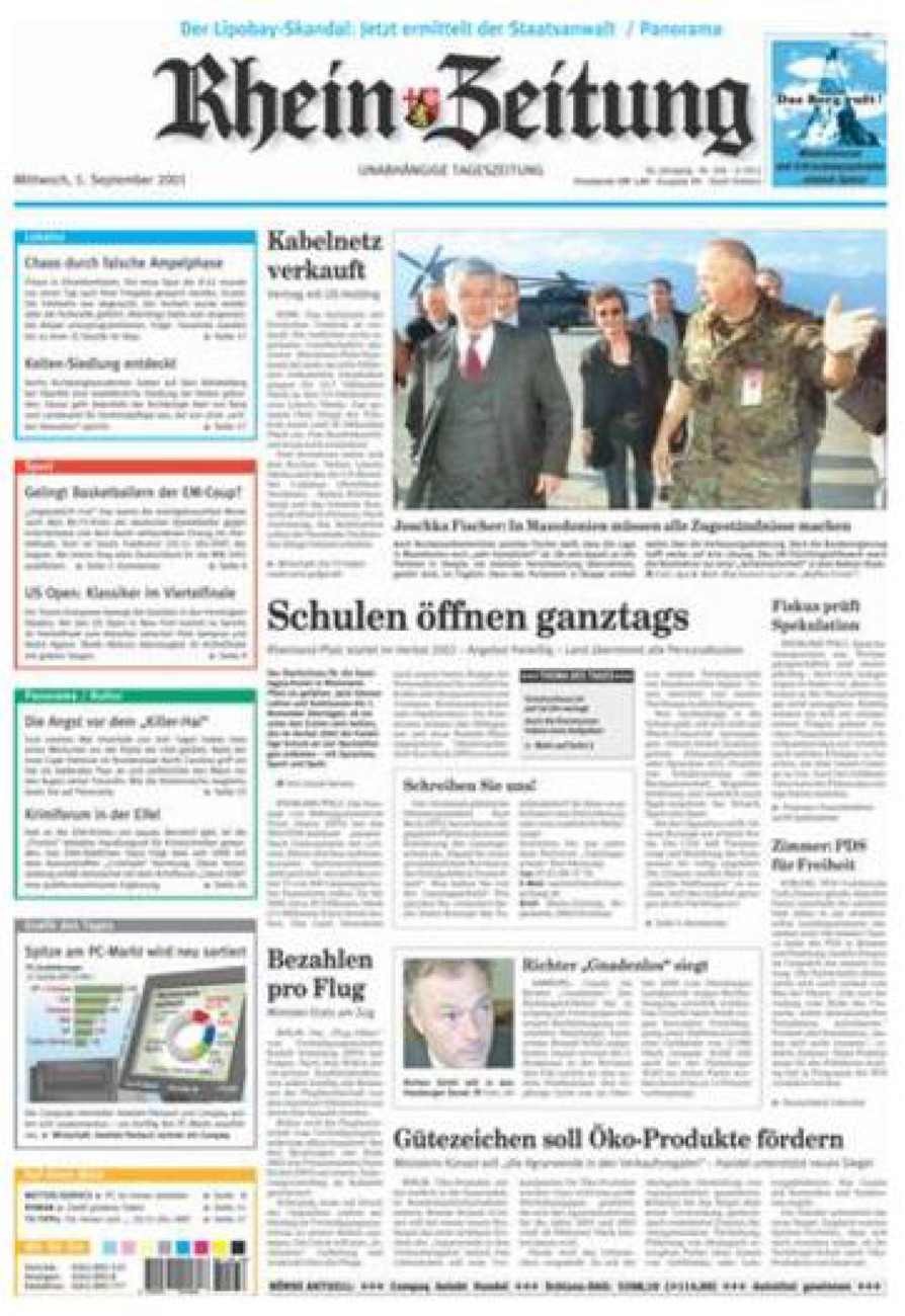 Rhein-Zeitung Koblenz & Region vom Mittwoch, 05.09.2001