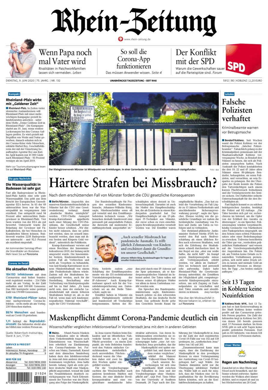 Rhein-Zeitung Koblenz & Region vom Dienstag, 09.06.2020
