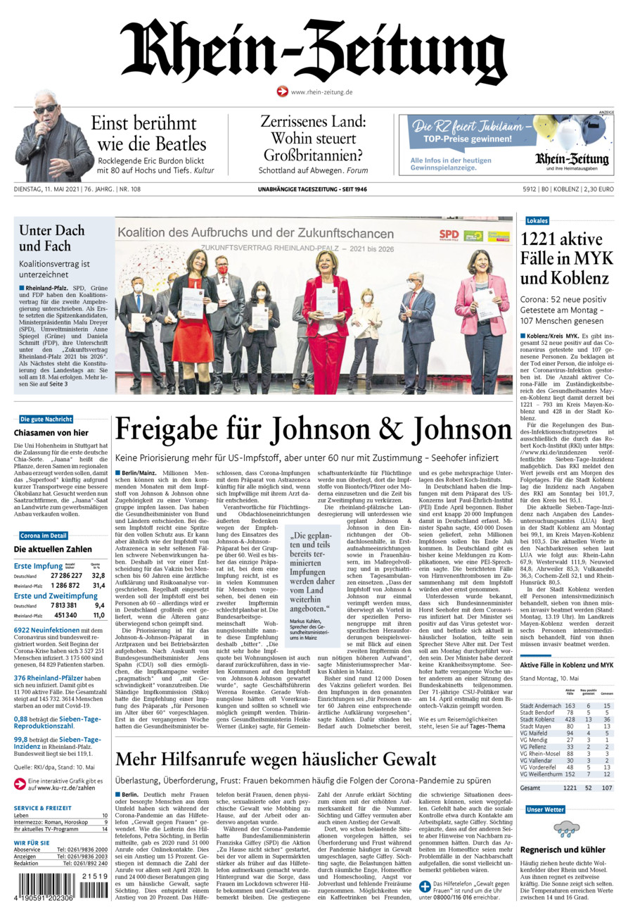 Rhein-Zeitung Koblenz & Region vom Dienstag, 11.05.2021