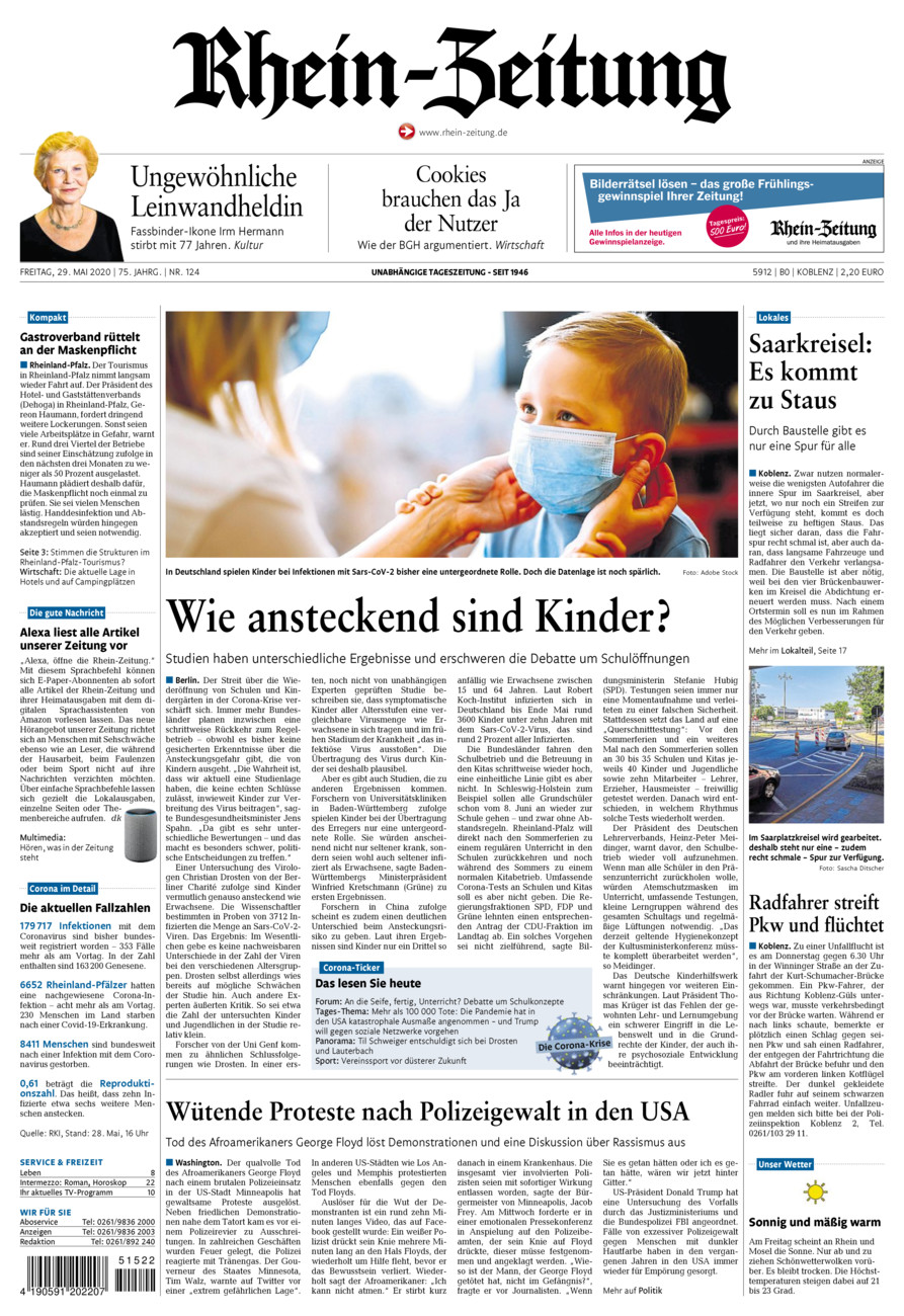 Rhein-Zeitung Koblenz & Region vom Freitag, 29.05.2020