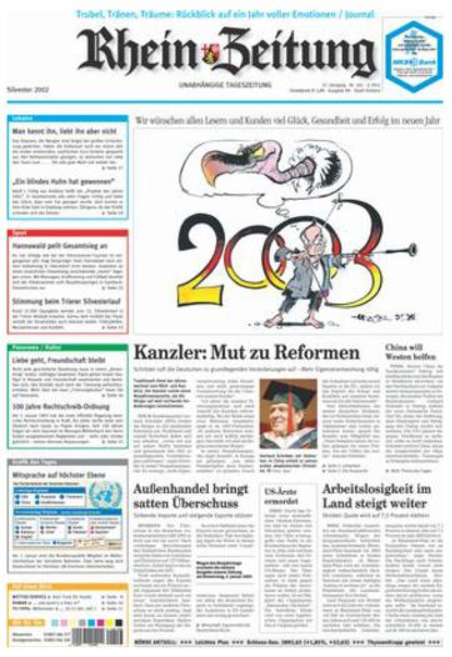 Rhein-Zeitung Koblenz & Region vom Dienstag, 31.12.2002