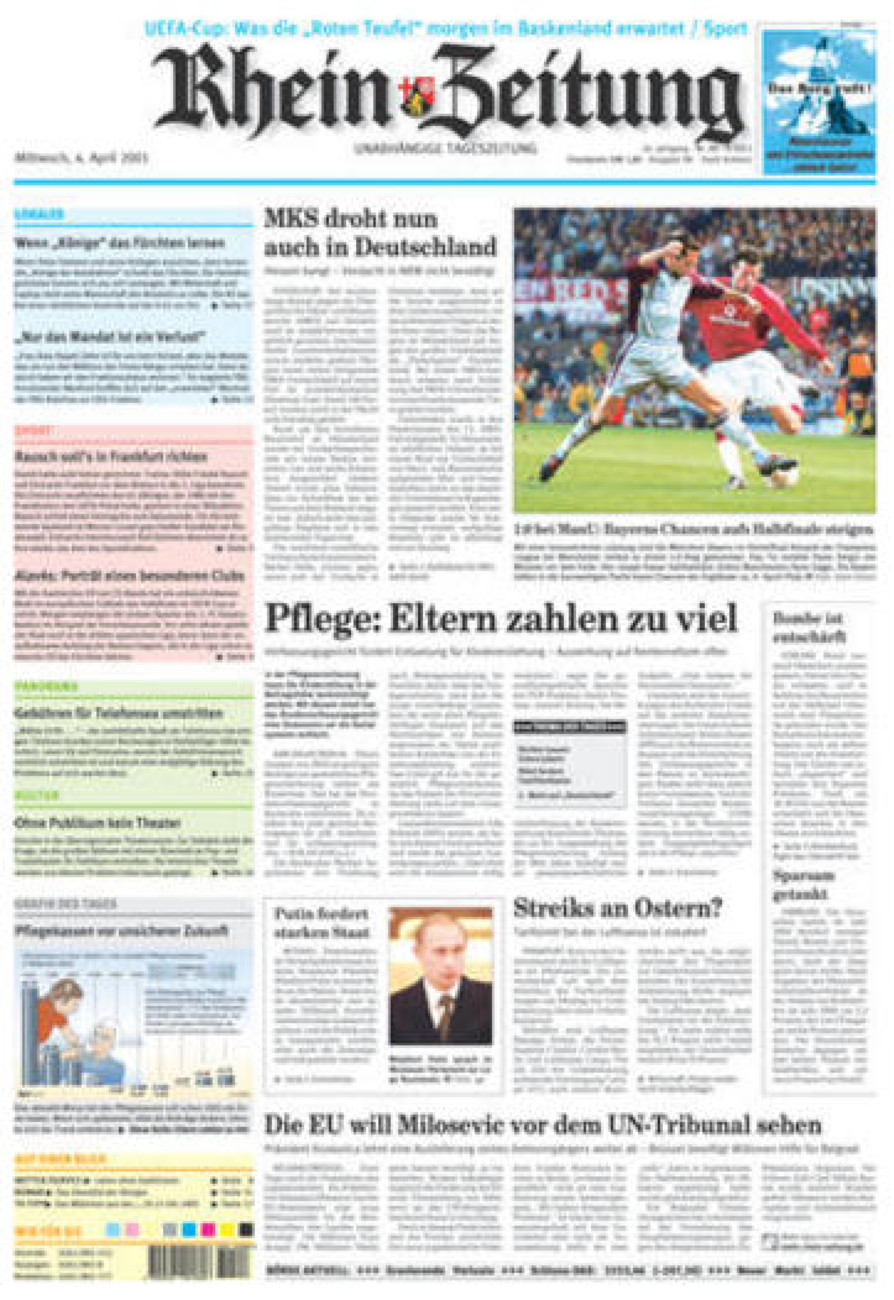 Rhein-Zeitung Koblenz & Region vom Mittwoch, 04.04.2001