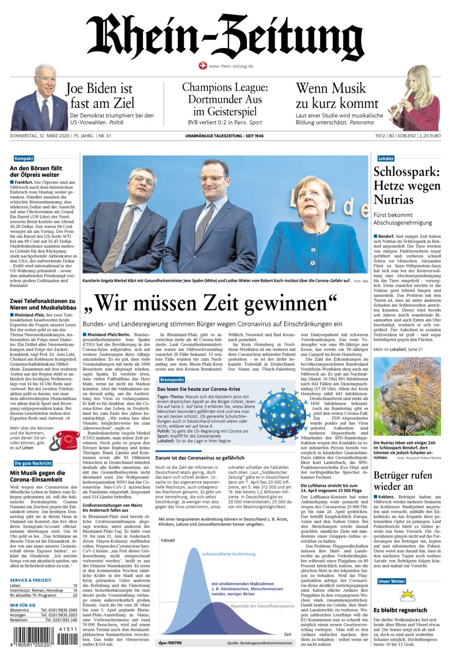 Rhein-Zeitung Koblenz & Region vom Donnerstag, 12.03.2020