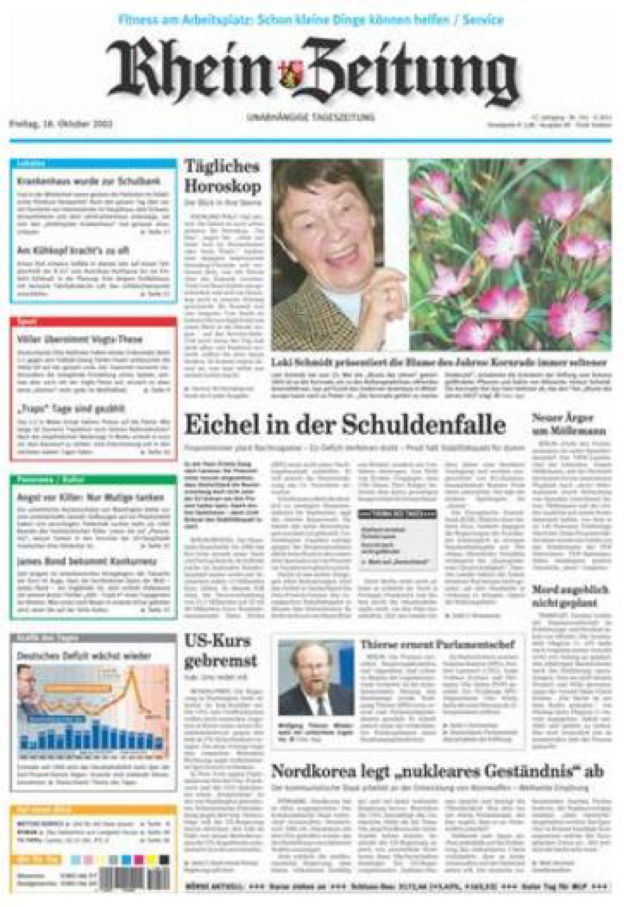 Rhein-Zeitung Koblenz & Region vom Freitag, 18.10.2002