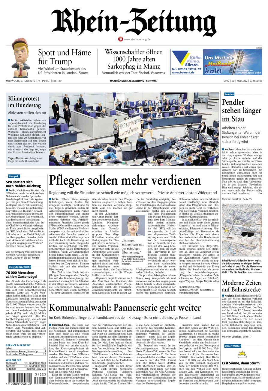 Rhein-Zeitung Koblenz & Region vom Mittwoch, 05.06.2019
