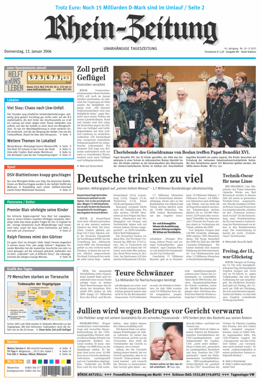 Rhein-Zeitung Koblenz & Region vom Donnerstag, 12.01.2006