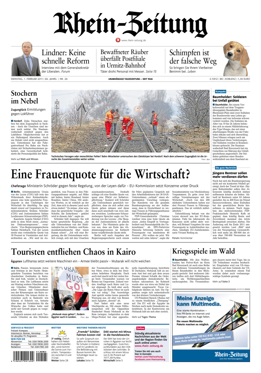 Rhein-Zeitung Koblenz & Region vom Dienstag, 01.02.2011