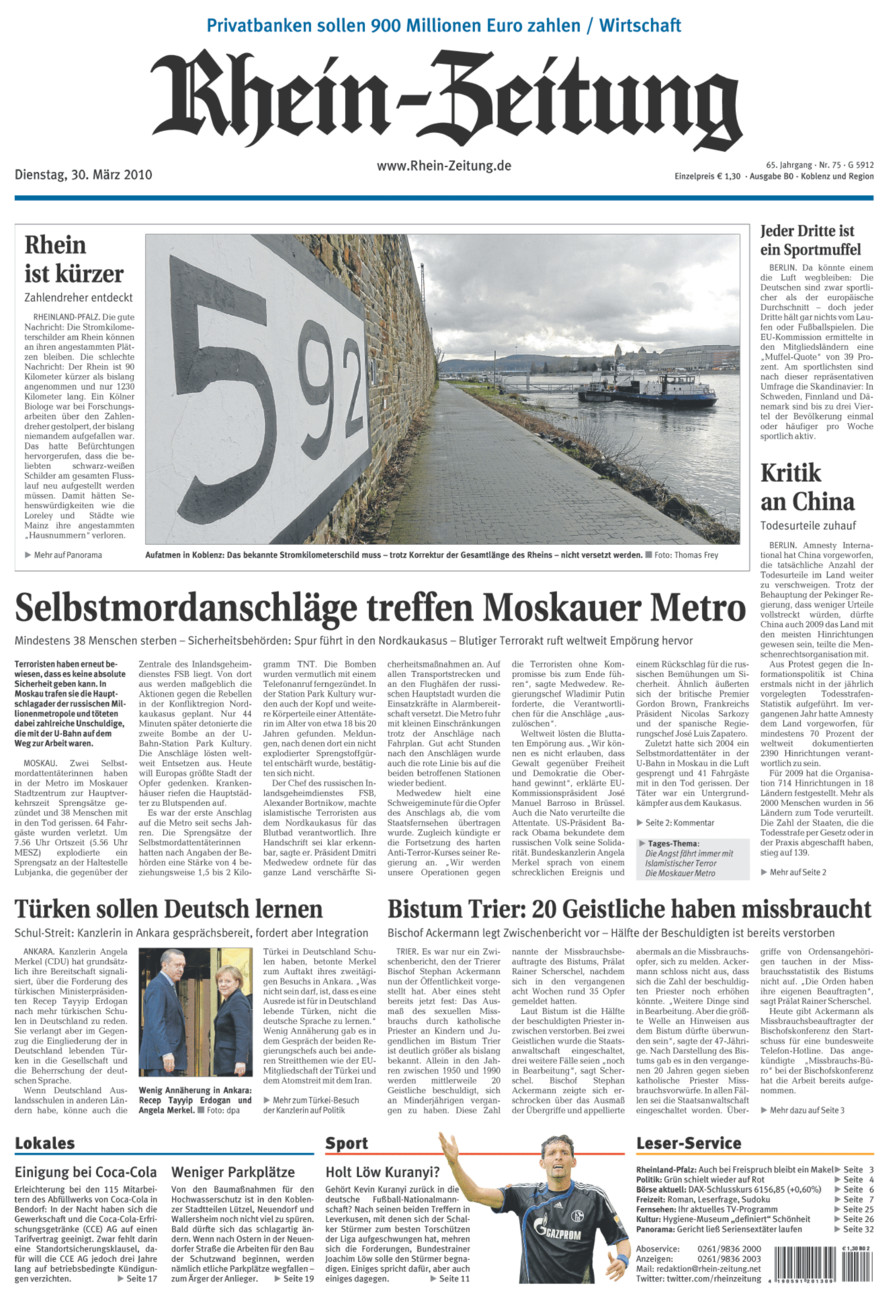 Rhein-Zeitung Koblenz & Region vom Dienstag, 30.03.2010
