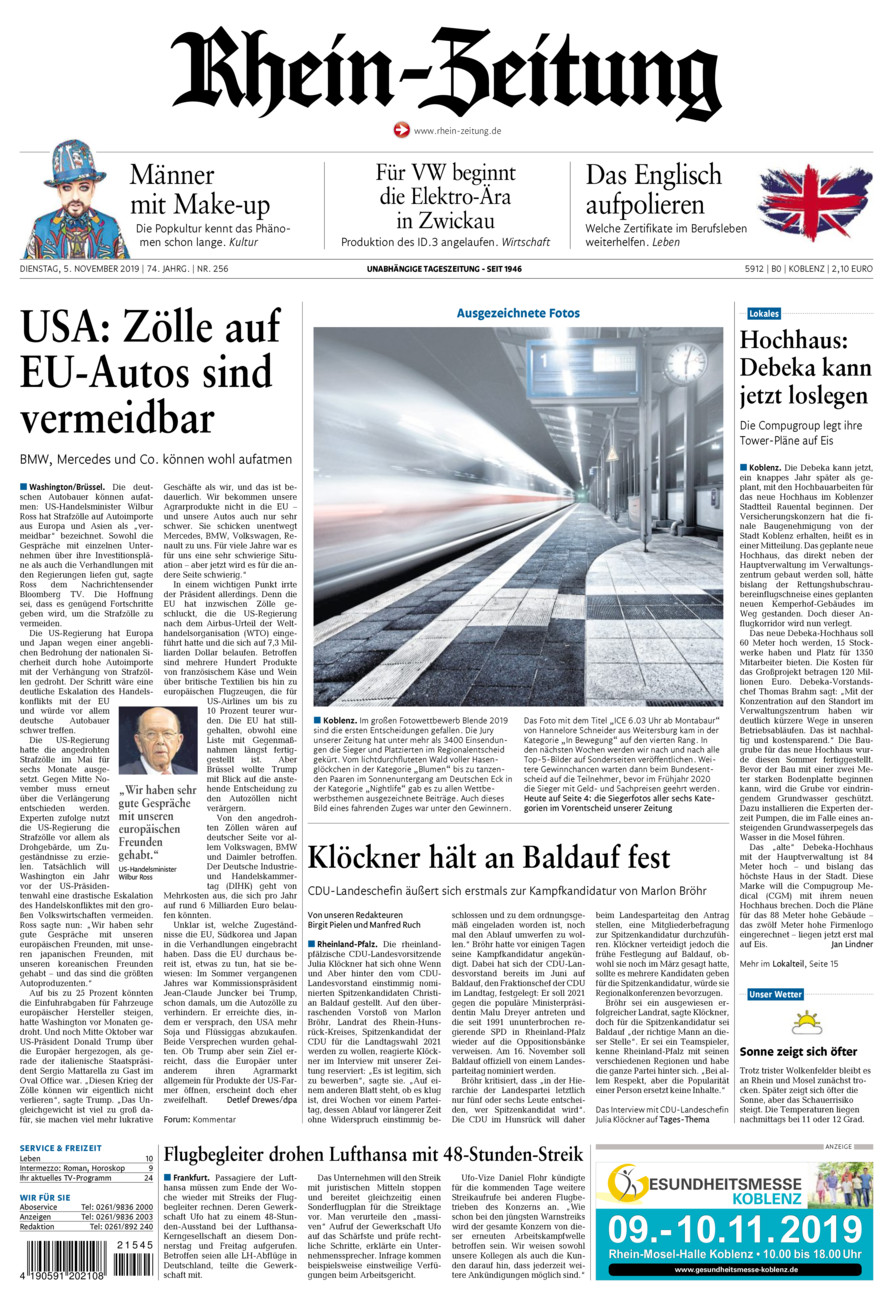 Rhein-Zeitung Koblenz & Region vom Dienstag, 05.11.2019