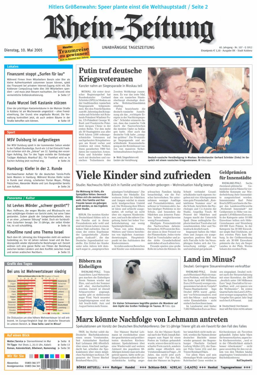 Rhein-Zeitung Koblenz & Region vom Dienstag, 10.05.2005
