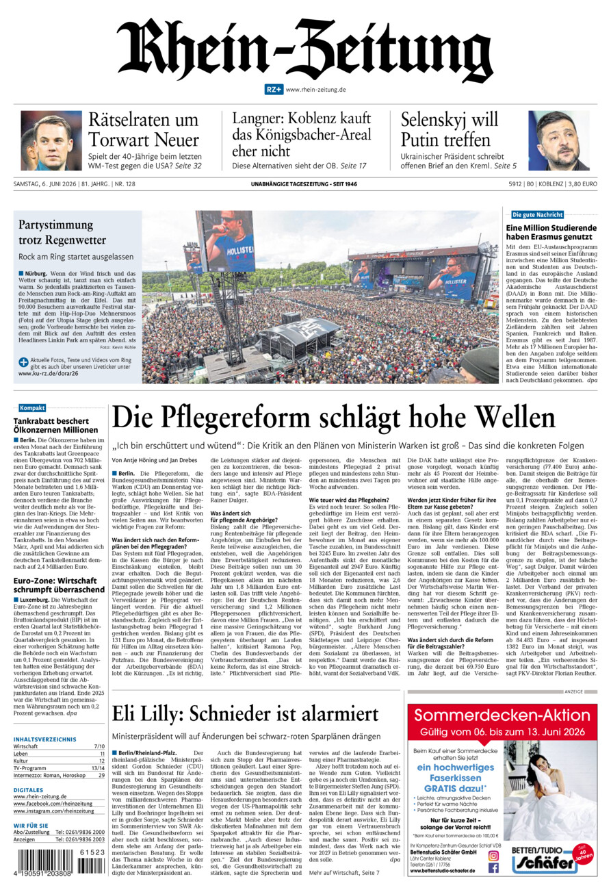 Rhein-Zeitung Koblenz & Region vom Samstag, 06.06.2026