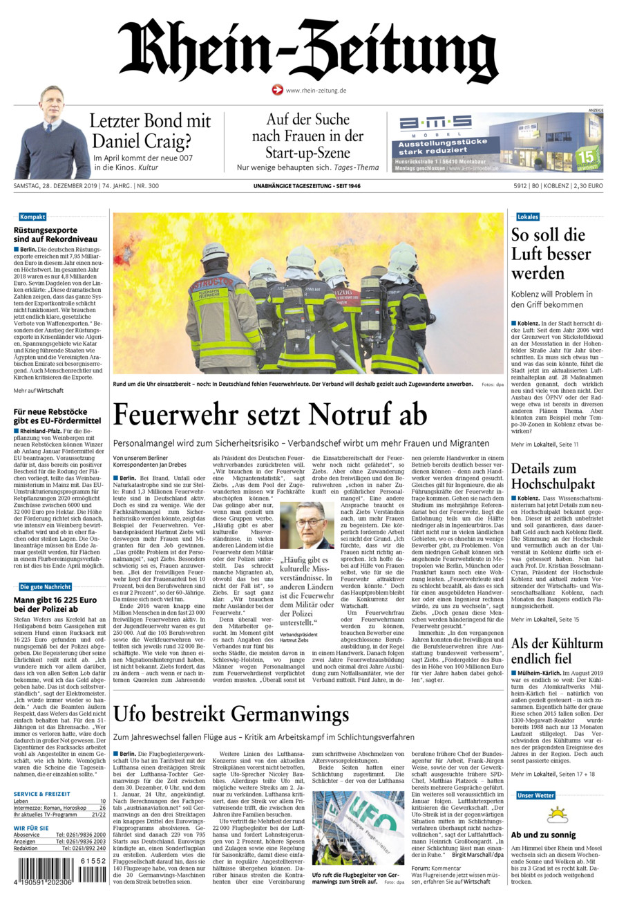 Rhein-Zeitung Koblenz & Region vom Samstag, 28.12.2019
