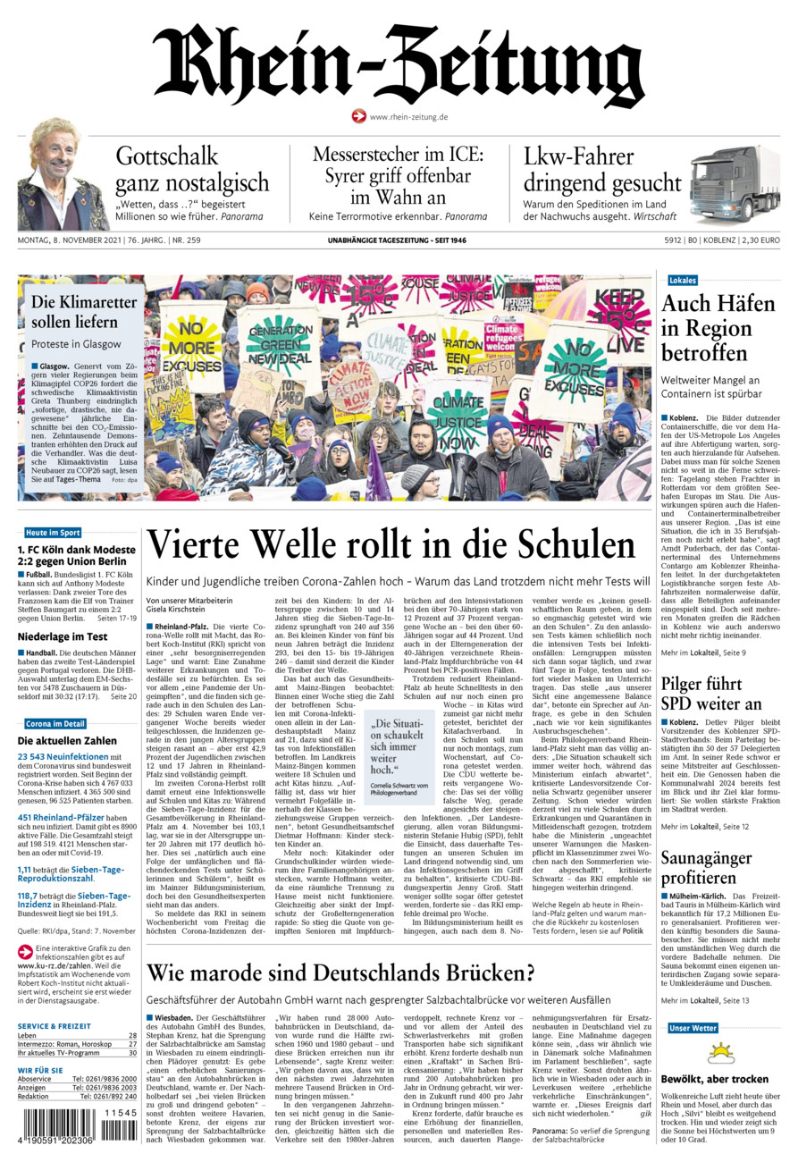Rhein-Zeitung Koblenz & Region vom Montag, 08.11.2021