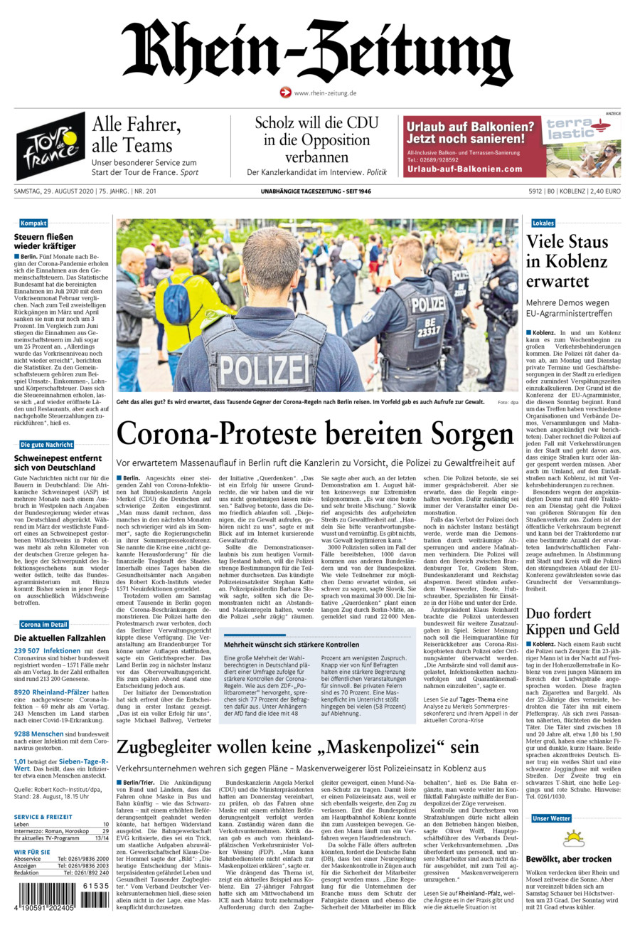 Rhein-Zeitung Koblenz & Region vom Samstag, 29.08.2020