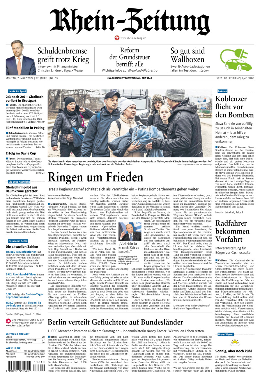 Rhein-Zeitung Koblenz & Region vom Montag, 07.03.2022