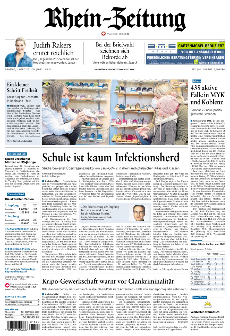 Rhein-Zeitung Koblenz & Region vom Dienstag, 02.03.2021