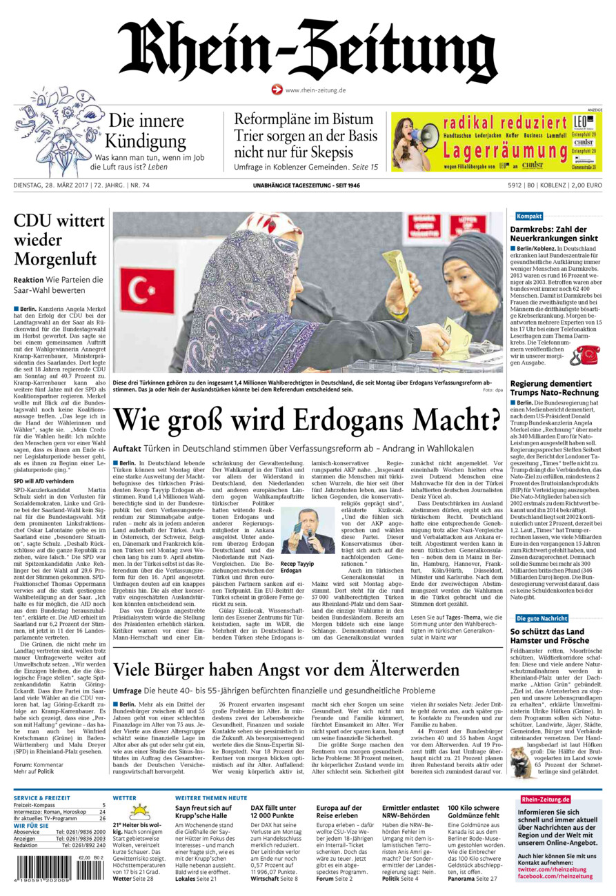 Rhein-Zeitung Koblenz & Region vom Dienstag, 28.03.2017