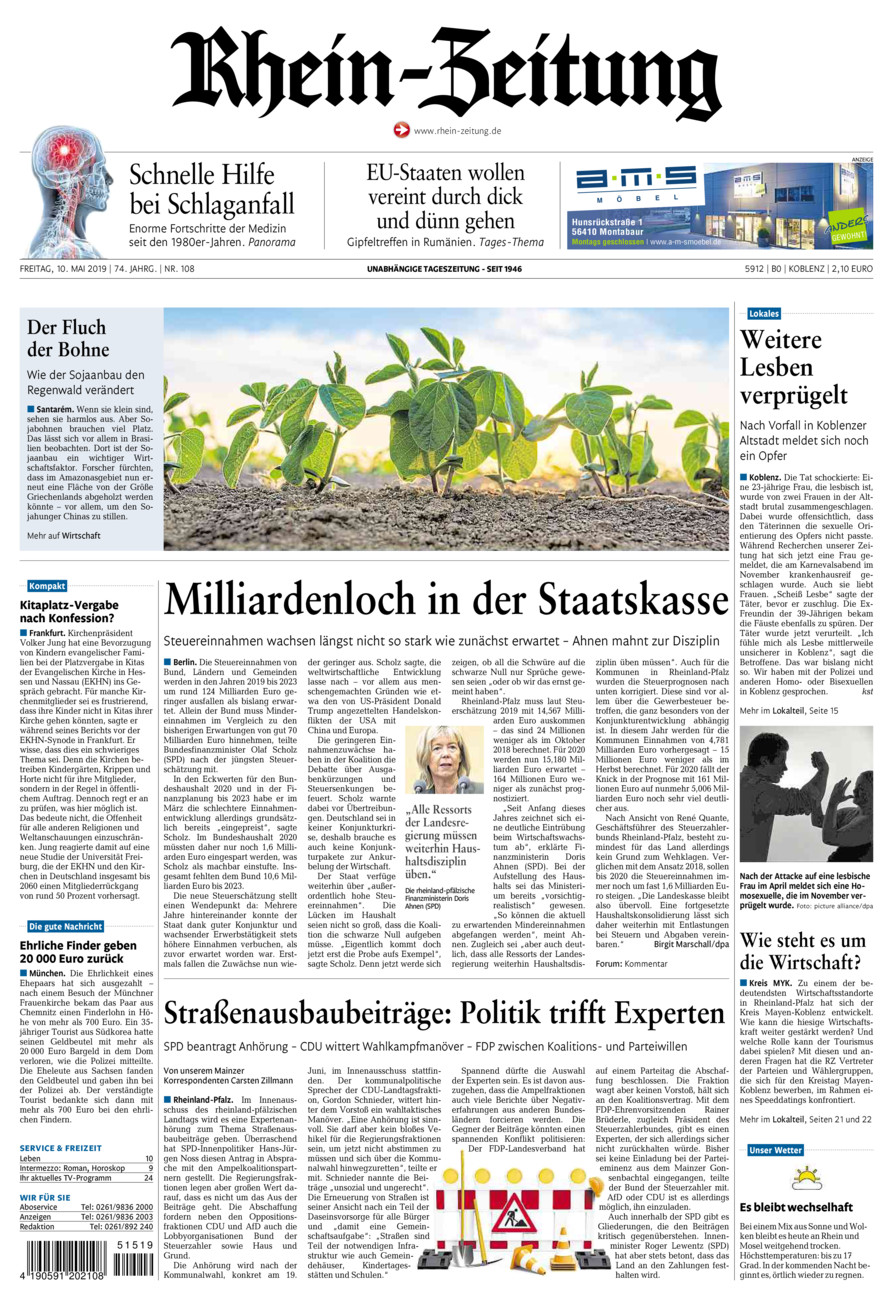 Rhein-Zeitung Koblenz & Region vom Freitag, 10.05.2019