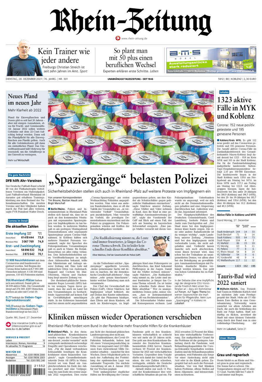 Rhein-Zeitung Koblenz & Region vom Dienstag, 28.12.2021