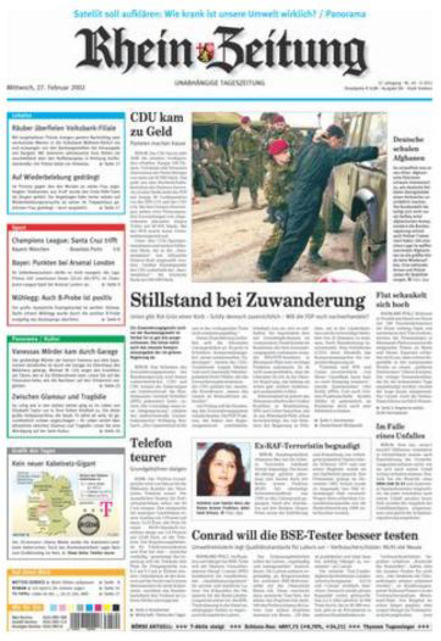 Rhein-Zeitung Koblenz & Region vom Mittwoch, 27.02.2002