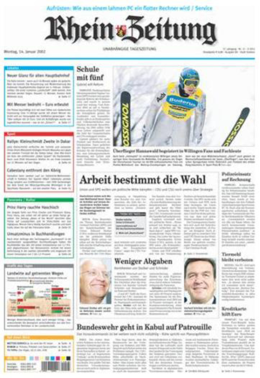 Rhein-Zeitung Koblenz & Region vom Montag, 14.01.2002