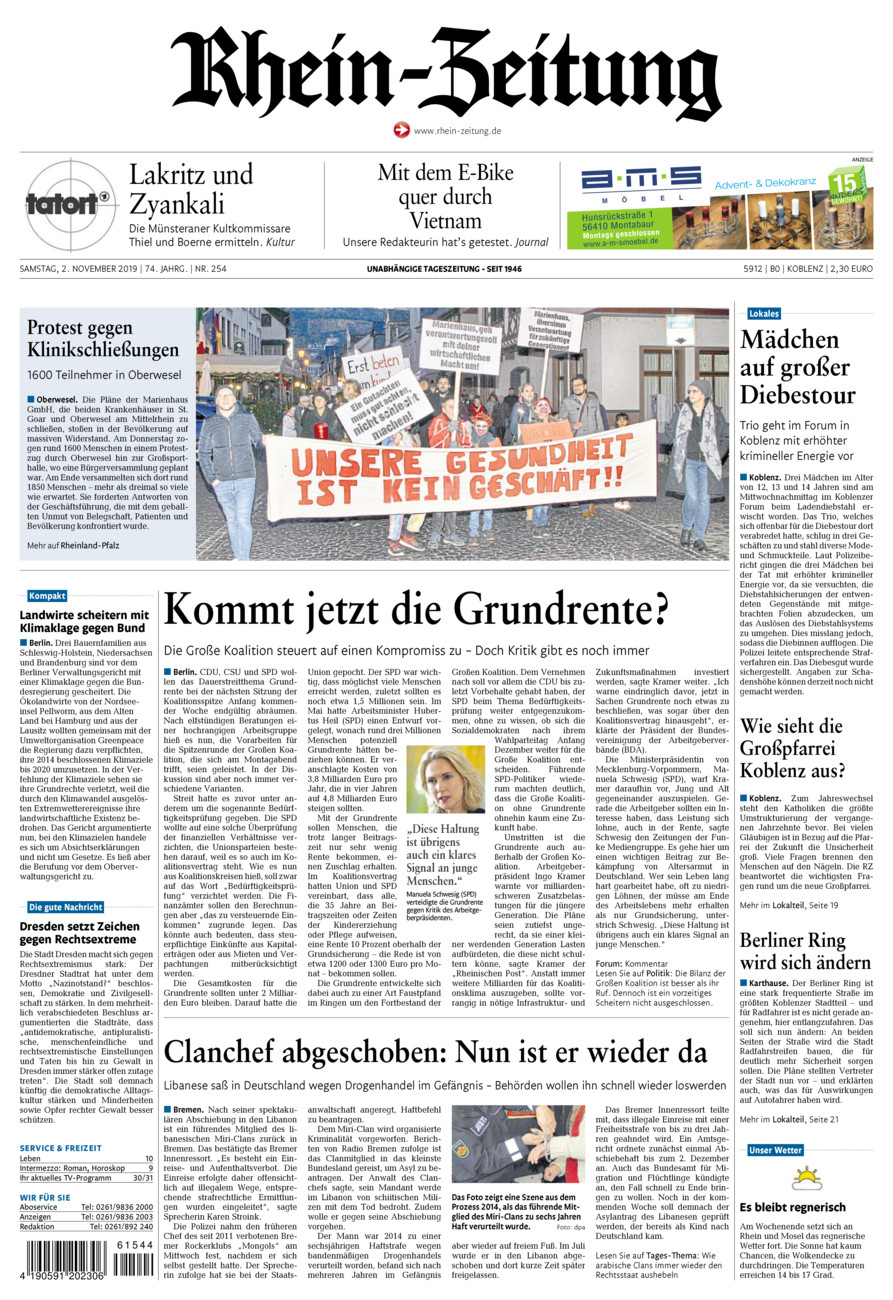 Rhein-Zeitung Koblenz & Region vom Samstag, 02.11.2019