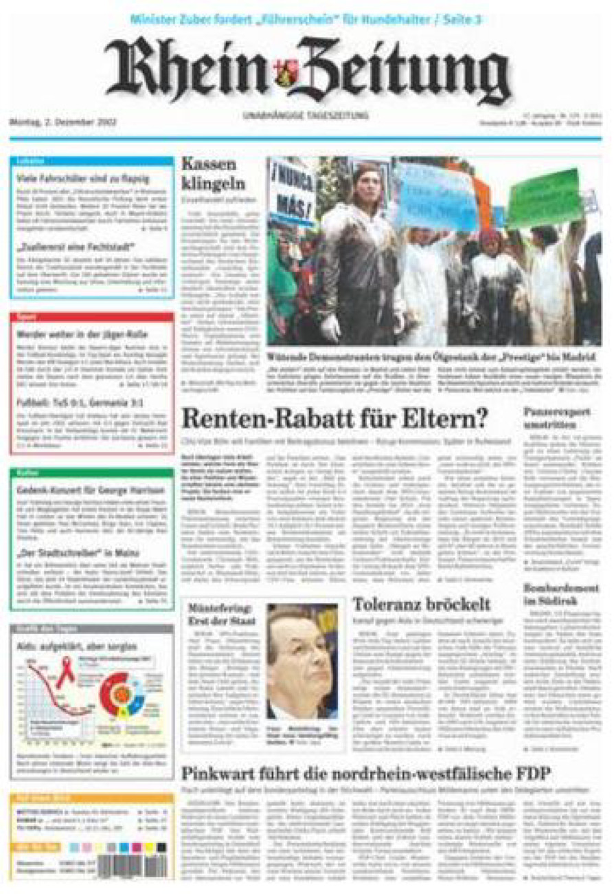 Rhein-Zeitung Koblenz & Region vom Montag, 02.12.2002